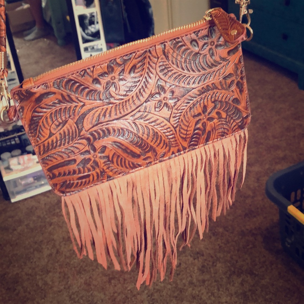 Real leather handbag